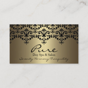 Gold & Black Elegant Damask Business Card