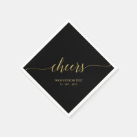 Gold & Black Elegant Stylish Lettering Cheers