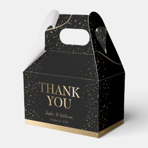 Gold & Black Elegant Wedding Thank You Favour Box