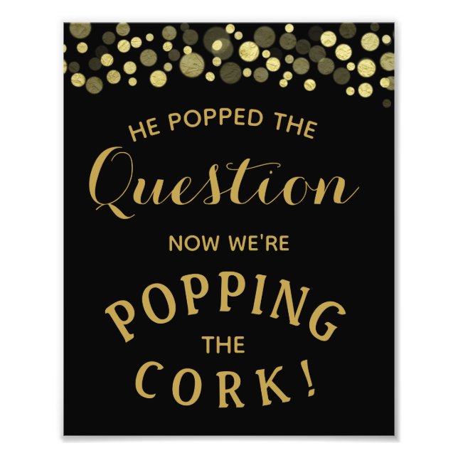 GOLD & Black ENGAGEMENT Announcement sign (Front)