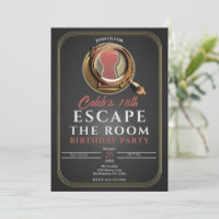 Gold & Black Escape Room Game Birthday Party