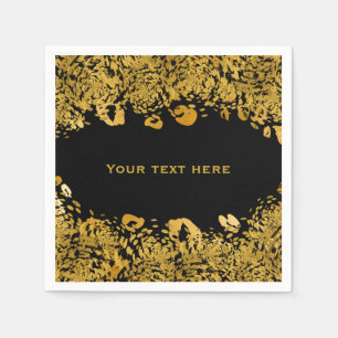 Gold & Black Exotic Jungle Cheetah Elegant Napkin