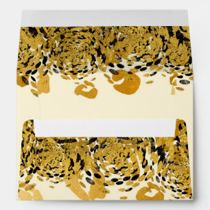 Gold & Black Exotic Jungle Cheetah Glam Invitation Envelopes