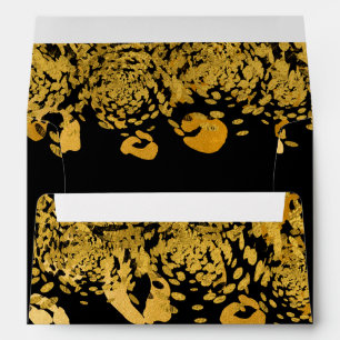 Gold & Black Exotic Jungle Cheetah Glam Invitation Envelopes