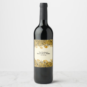 Gold & Black Exotic Jungle Chic Leopard Wine Label