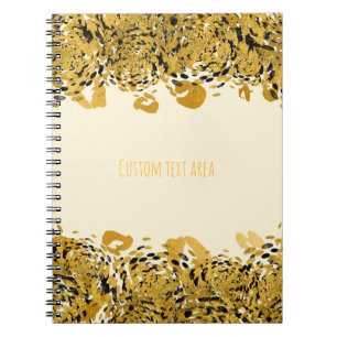 Gold & Black Exotic Jungle Elegant Cheetah Glam Spiral Notebook