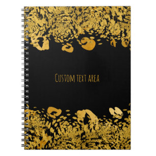 Gold & Black Exotic Jungle Elegant Glam Cheetah Spiral Notebook