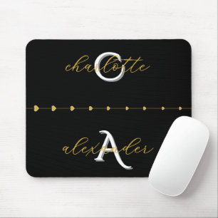 Gold & Black Family Name Mouse Pad Gift