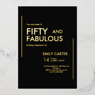 Gold Black Fifty and Fabulous 50th Birthday Party