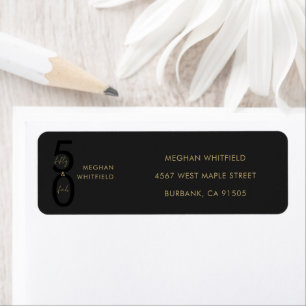 Gold Black Fifty and Fabulous Script 50th Birthday