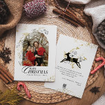 Gold & Black Floral Boho Arch Photo Christmas Holiday Card<br><div class="desc">A Black and Gold Magic Forest Custom Photo Christmas Holiday Card is a festive and enchanting way to extend warm wishes to your friends and family during the holiday season. The card features a stunning combination of black and gold, creating an elegant and magical atmosphere reminiscent of a winter wonderland....</div>