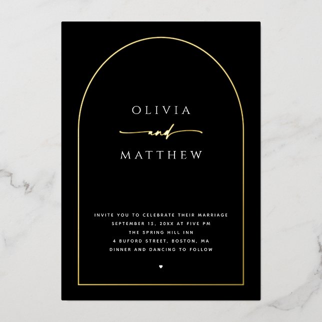 Gold Black Formal Elegant Wedding | Arch Photo (Front)