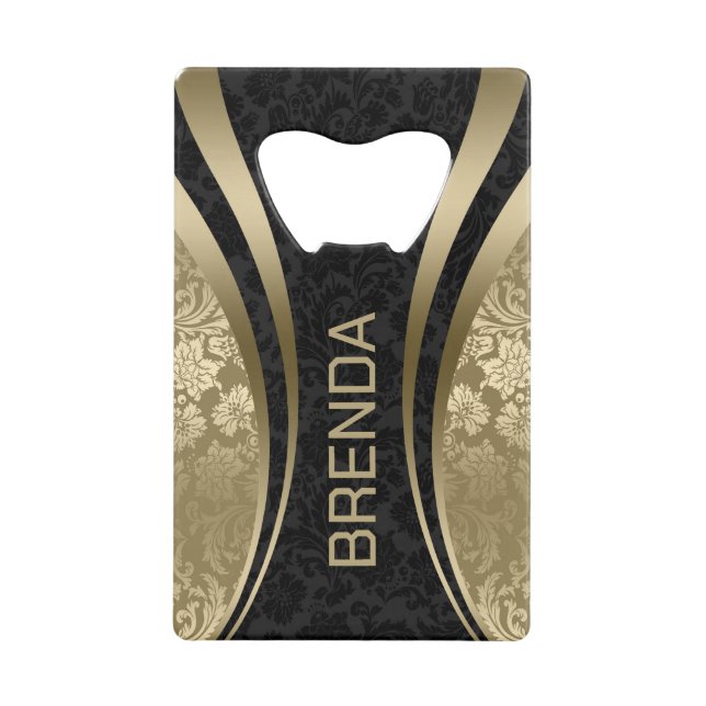 Gold & Black Geometric Design Damask Accent (Front)