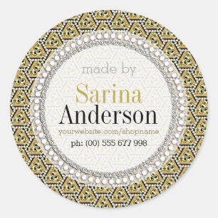 Gold Black Geometric Pattern Made By Labels