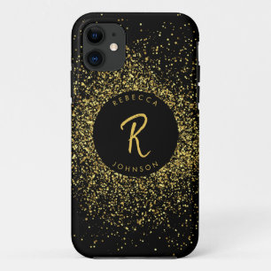 Gold & Black Girly Monogram Case-Mate iPhone Case