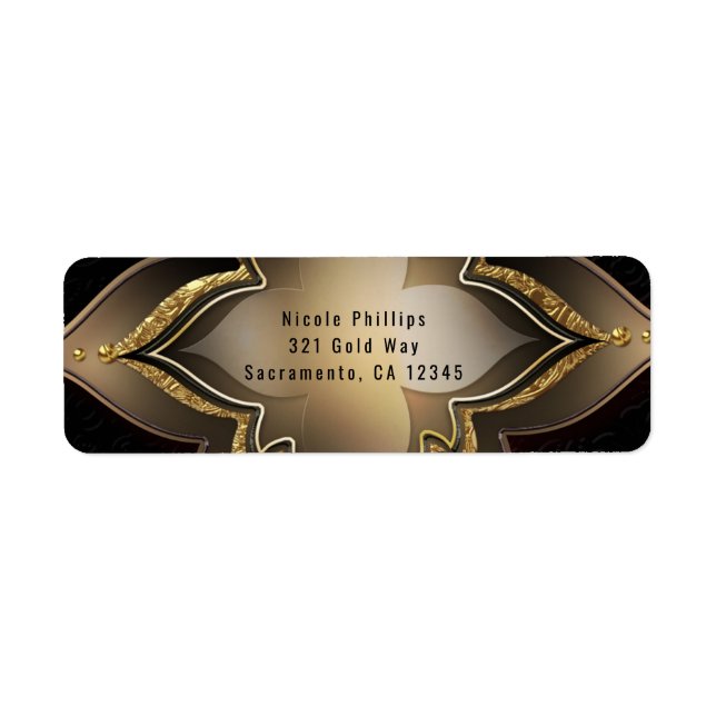 Gold Black & Glam Exotic Flower Party Invitation (Front)