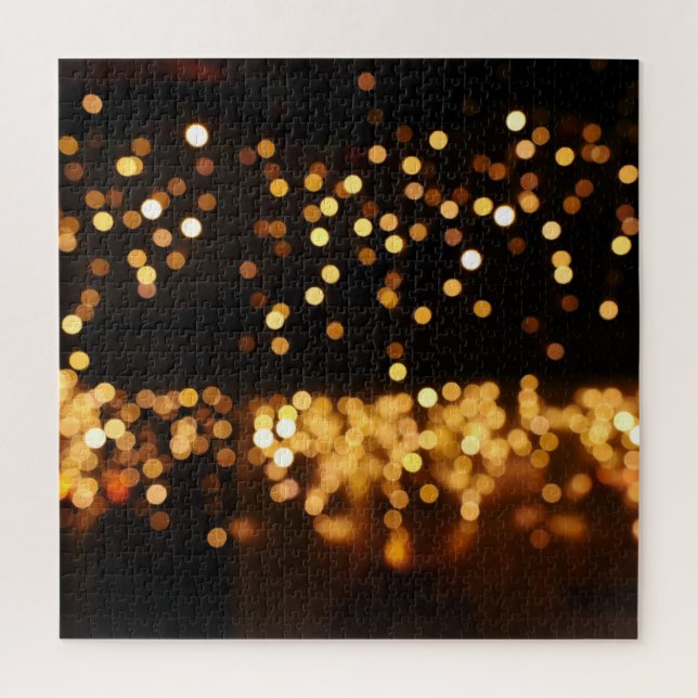 Gold Black Glitter: Abstract De-focused Background Jigsaw Puzzle (Vertical)