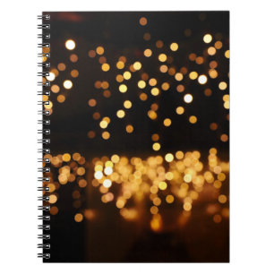 Gold Black Glitter: Abstract De-focused Background Notebook