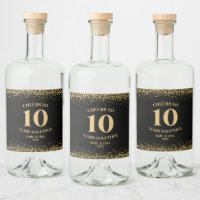 Gold Black Glitter Cheers To 10 Years Anniversary