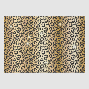 Gold Black Glitter Leopard Tissue Paper