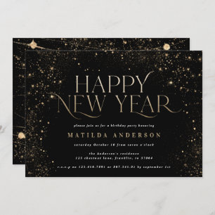 Gold black glitter new year party