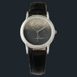 Gold Black Glitter Script Monogram Girly Name<br><div class="desc">Black and Gold Sparkle Glitter Script Monogram Name Watch. This makes the perfect graduation,  birthday,  wedding,  bridal shower,  anniversary,  baby shower or bachelorette party gift for someone that loves glam luxury and chic styles.</div>