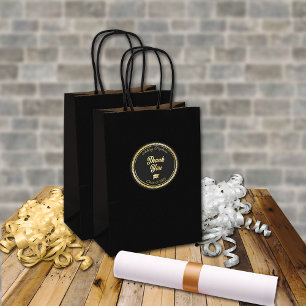 Gold   Black Grad Cap Class of 2023 Thank You Classic Round Sticker