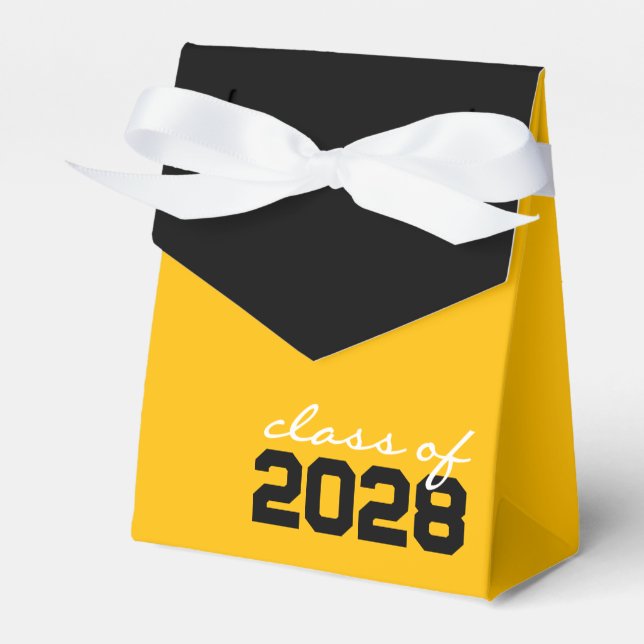 Gold & Black Graduation Favour Boxes (Front Side)