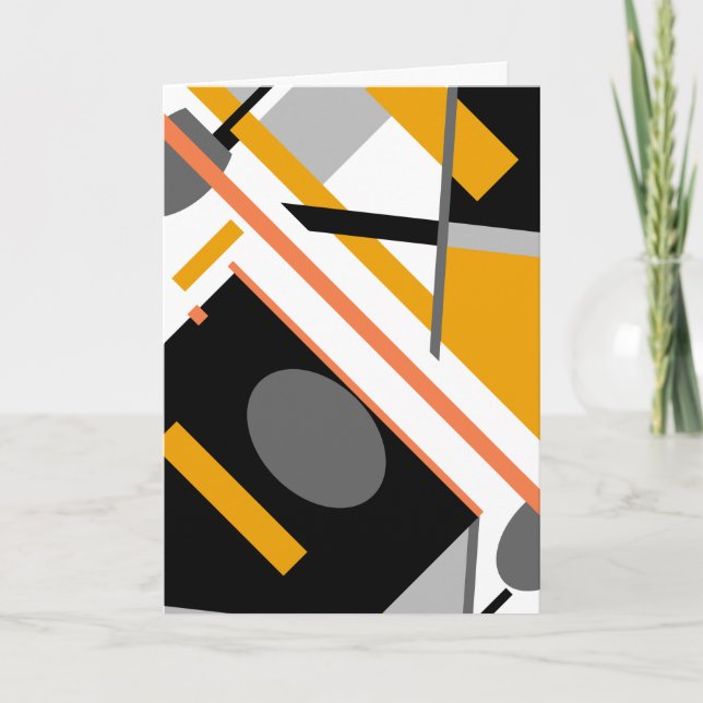 Gold Black Grey Diagonal Geometric on Whited Card (Front)
