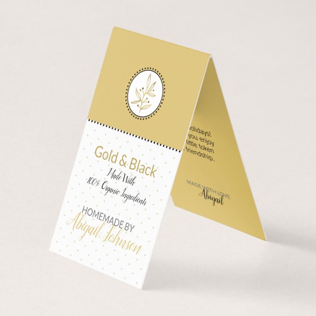 Gold & Black Homemade Bath & Body Label | Tag (Front)