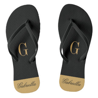 Gold Black Jandals