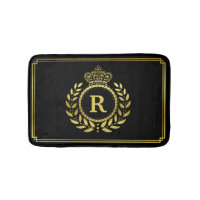 Gold Black Laurel Wreath Crown Royal Monogrammed