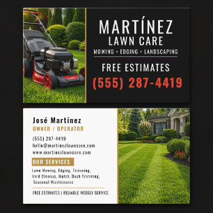 Gold & Black Lawn Care Mowing Landscaping Business Card