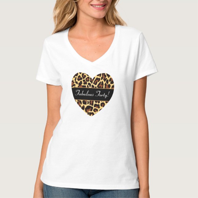 Gold Black Leopard Fabulous 40 Birthday A16 T-Shirt (Front)