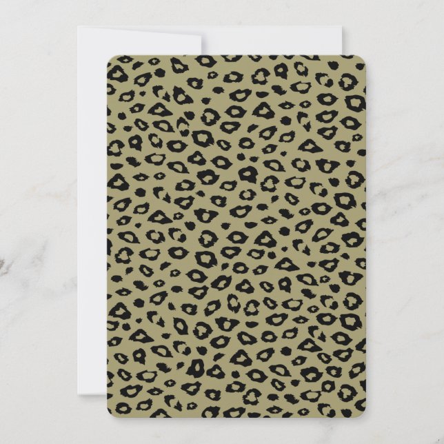 Gold Black Leopard Print Baby Shower Invitation (Front)