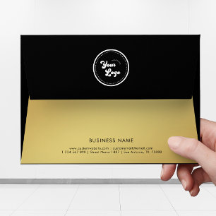 Gold & Black Logo Custom Business Name & Address Envelope
