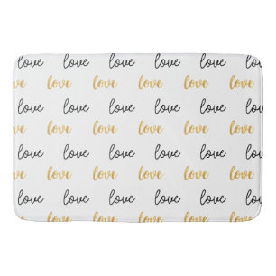 Gold Black Love Bath Mat