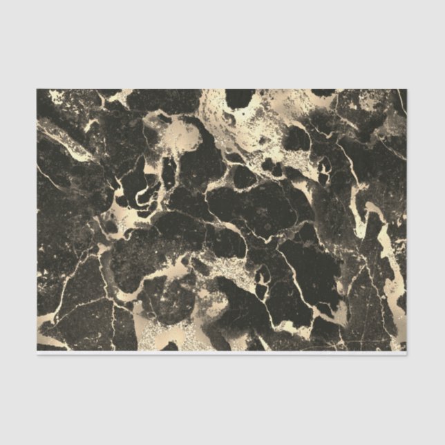 Gold & Black Marble 2, Gift Bag Stuffing Tissue Paper (Front)