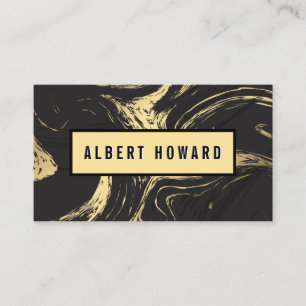 Gold Black Marble Abstract Business Card