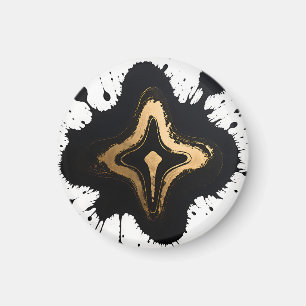 Gold Black Marble Fluid Abstract Luxury Magnet