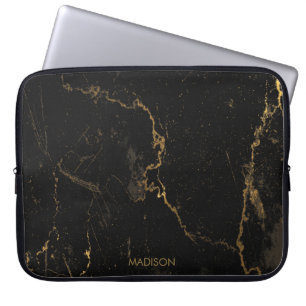 Gold Black Marble Laptop Sleeve