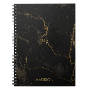 Gold Black Marble Notebook