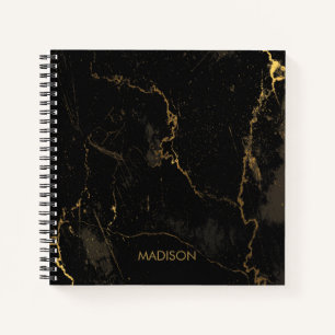 Gold Black Marble Notebook