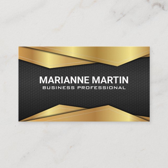 Gold Black Metallic Business Card (Front)