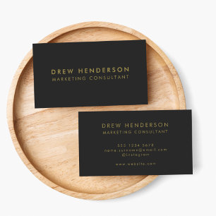 Gold Black Minimalist Modern Elegant Stylish Business Card