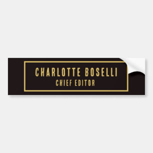 Gold & Black Minimalist Professional Modern Bumper Sticker