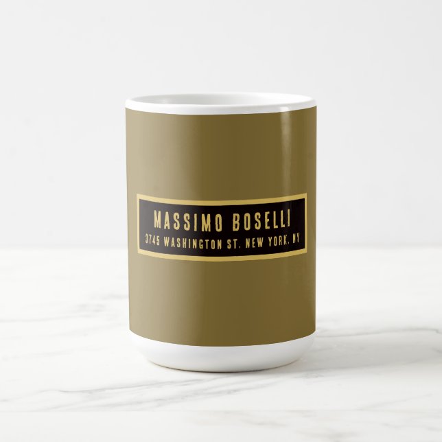 Gold & Black Minimalist Professional Modern Coffee Mug (Center)