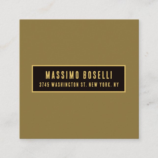Gold & Black Minimalist Professional Modern Enclosure Card (Front)