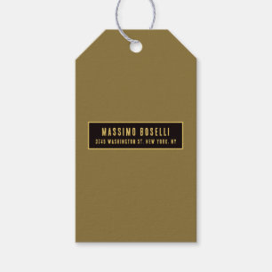 Gold & Black Minimalist Professional Modern Gift Tags