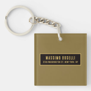 Gold & Black Minimalist Professional Modern Key Ring
